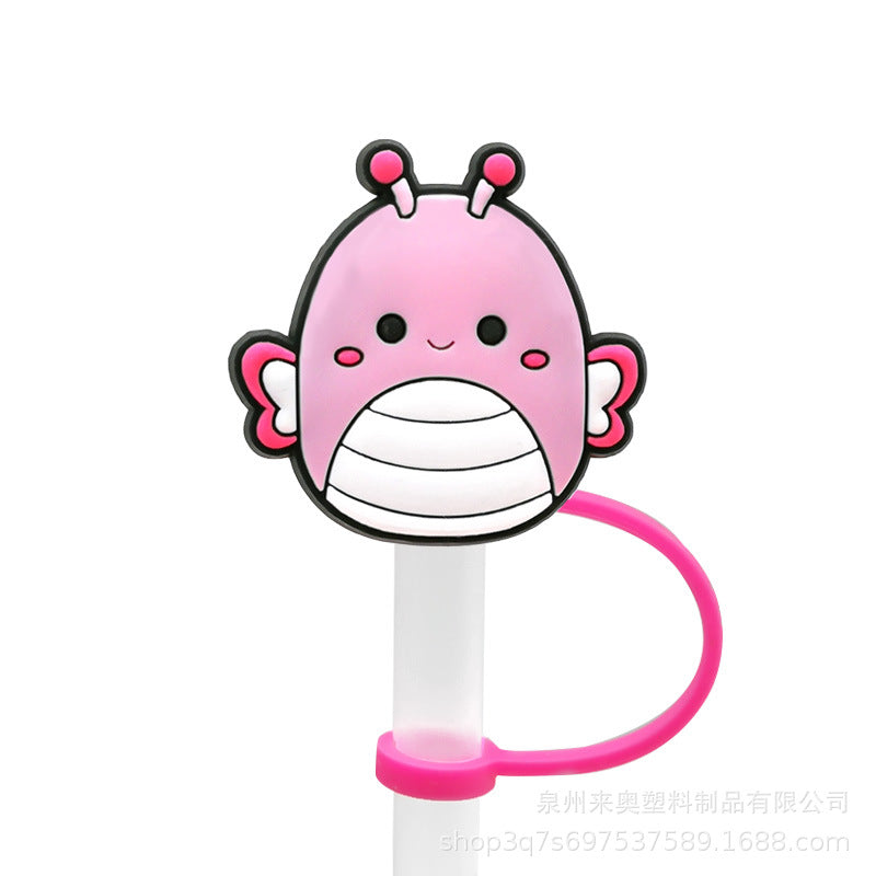 Wholesale 20PCS PVC Cute Doll Straw Tube Cap